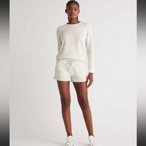 NWT quince supersoft fleece shorts s off white